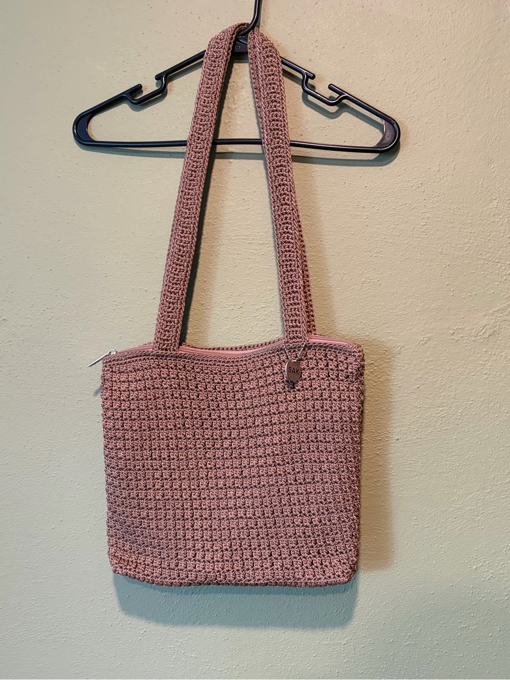 The Sac Light Brown Crochet Purse - Women's Shoulder Bag